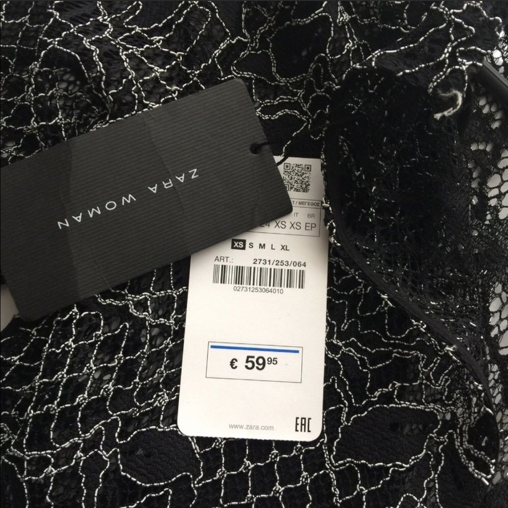 NWT Zara black crochet long dress - Picture 8 of 8